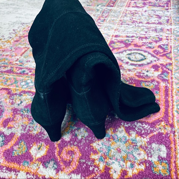 ✨SOLD✨Jessica Simpson Black Suede Knee-High Booties Womens Size 8 - Picture 7 of 12
